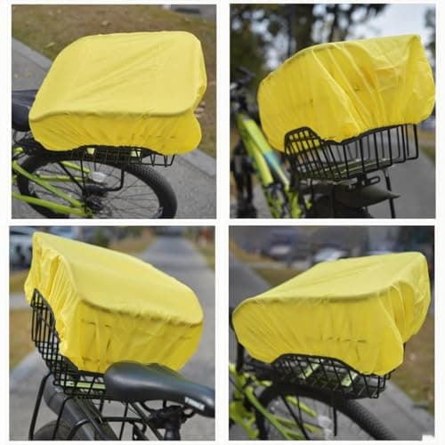 VAOLOAV Rain Cover for Bicycle Basket Bicycle Bag (35L Yellow, 35L) — view 2