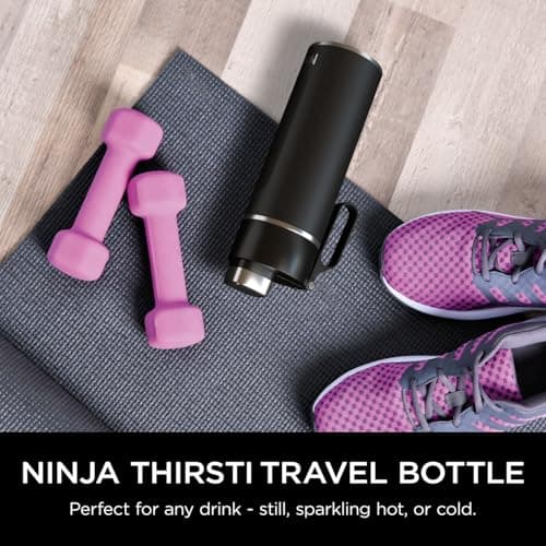 Ninja Thirsti 700ml Water Bottle with Leak-Proof Lid, Black DW2401EUUKBK — view 2