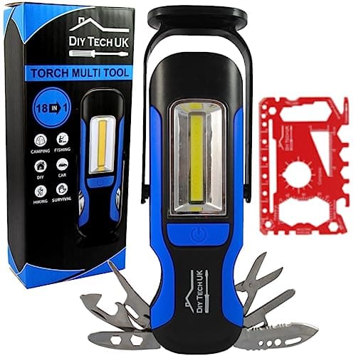 DIY TECH UK - 18 in 1 Torch Multi Tool Gifts for Men - 300 Meter Beam