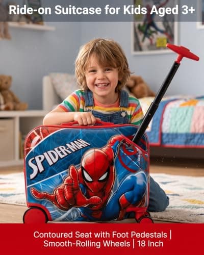 Fast Forward Spiderman 18 Inch Ride On Luggage, for Kids, Ages 3+ — view 3