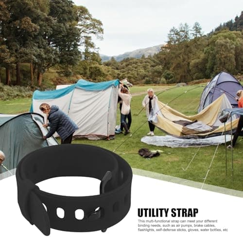 Compact Utility Strap with Clip, Rubber Cargo Clutch Strap, High-Strength Straps for Flashlight, Air Pump, Self-Defense Stick, Gloves, Multi-Purpose Straps Organizer for Outdoor, Travel, Home Use — view 2