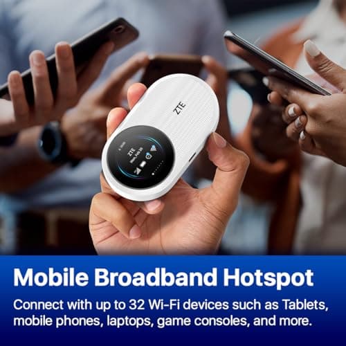 ZTE U10S Pro White, 4G+LTE Mobile Wi-Fi 6, Unlocked Low-Cost Portable Travel WiFi, Connects 32 Devices, 3000mAh 10hr Battery Life, Roams on all World Networks, No Configuration Required — view 5
