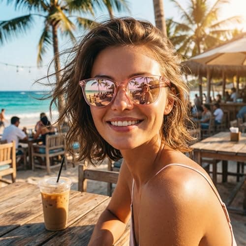 Myiaur Polarised Sunglasses Women Trendy Mirrored for UVA UVB Protection — view 6