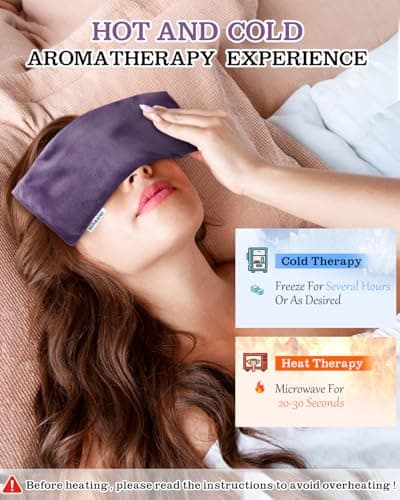 Hihealer Eye Pillow Yoga Meditation Accessories Lavender Aromatherapy Weighted Eye Mask for Sleeping, Yoga, Meditation, Self Care Relaxation Xmas Gifts for Women Mom (Purple * 2) — view 4