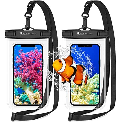 SYNCWIRE Pack of 2 Waterproof Smartphone Case IPX8 Touch Sensitive Waterproof Portable Pouch for iPhone 13 Pro Max 12 Mini 11 XR 8 Plus 7 SE 2020, Huawei Sumsung etc.