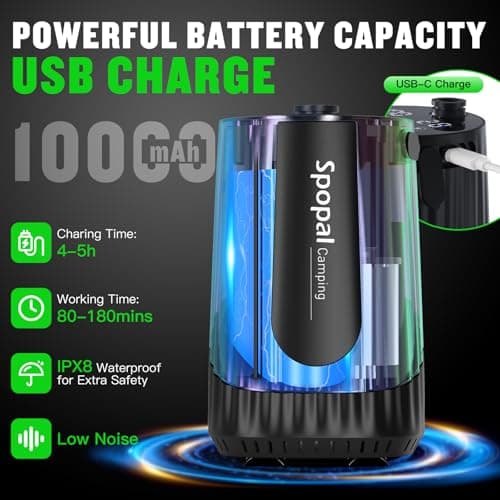 Spopal 10000mAh Portable Camping Shower Pump for Camping Hiking Pet Washing — view 2