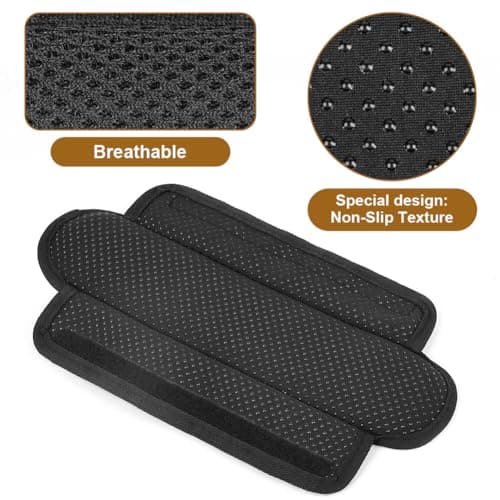 HOTUT 2 Pack Extra Thick Shoulder Strap Pad, Black Removable Universal Replacement Shoulder Pad, Fastener Cushions for Shoulder Bags, Backpack, Guitar Straps, Luggage Bags, Comfortable Support for Bag — view 4