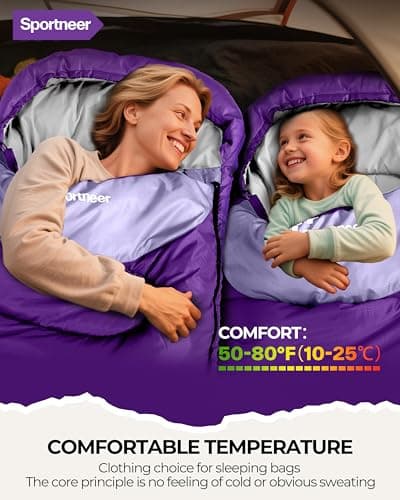 Sportneer Sleeping Bags for Adults - Kids Sleeping Bag 3-4 Season Lightweight Backpacking Sleeping Bag Cold Weather & Warm, Compact, Single Adult Girls Boys Camping Sleep Bag — view 4