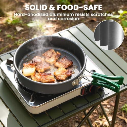 Outsunny Camping Cookware Set for 2-3 Ultralight Aluminium Cooking Kit Grey — view 6