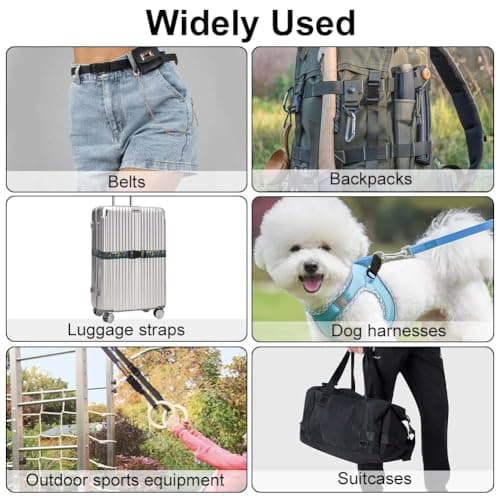 AUAUY Plastic Buckles Clips 38mm(8 Pcs), Dual Adjustable Ends — view 6