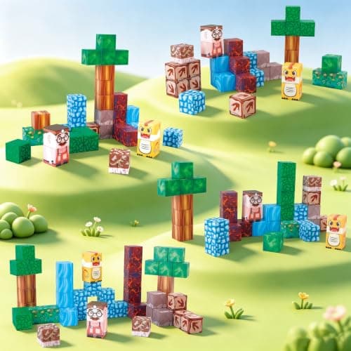DQMOON Magnetic Building Blocks for Kids, 52PCS Dinosaur Toys for Boys Girls Ages 3-8, Travel Magnet Cube Set with Metal Storage Box, Montessori STEM Learning Toys Birthday Gifts Xmas Stocking Fillers — view 6
