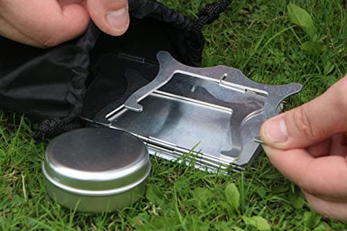 Polymath Products Phantom - Ultralight Stove and Windshield Set. Spill-proof burner with folding stand. Uses alcohol and gel fuel. For backpacking, camping, fishing and hiking. UK-Made. — view 3