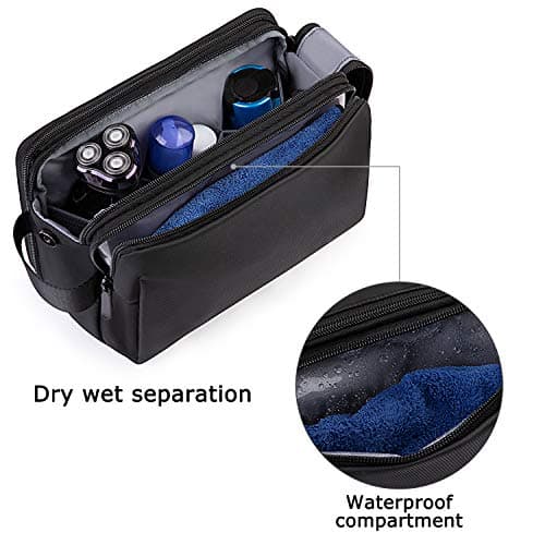 BAGSMART Men's Wash Bag, Large Capacity Travel Toiletry Bag & Wet Pocket — view 3