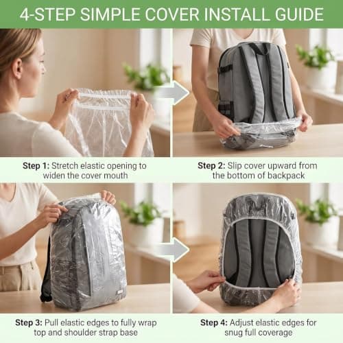 vipolishtry 10 Pack Clear Disposable Backpack Rain Covers for Hiking Travel — view 6