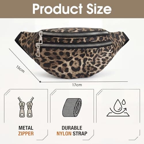 Leopard Print Bumbags for Ladies, Bum Bag Festival with Adjustable Strap — view 2
