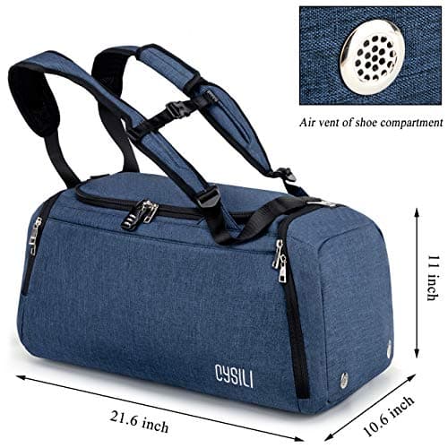 42L Waterproof Gym Bag with Shoes Compartment, Weekend Bag with Wet Pocket — view 5