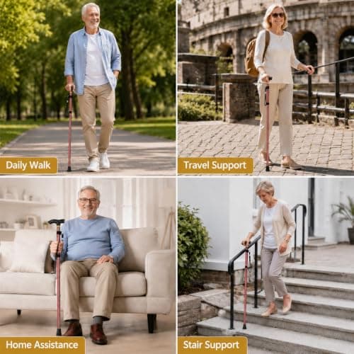 Walking Stick, Adjustable Folding Lightweight for Men & Women — view 6