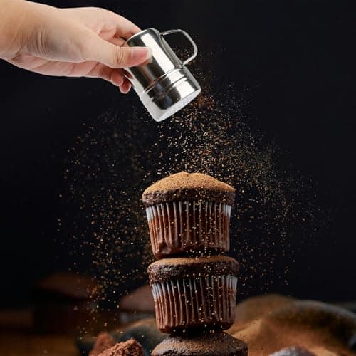 Bojueshaw Stainless Steel Powder Shaker Bottle,Multi-Hole Dispenser Rust-Proof Kitchen & Baking Tool with Handle for Cocoa,Sugar,Flour & Spices — view 4