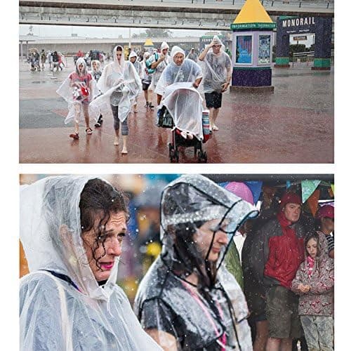 Opret Disposable Rain Ponchos 5 Pack Blue, Emergency Raincoats, Waterproof — view 6