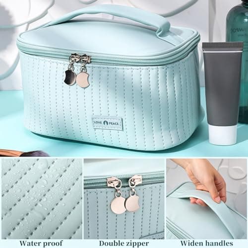 Bestomrogh Make up Bag, Large Capacity Travel Cosmetic Bag with Handle — view 4