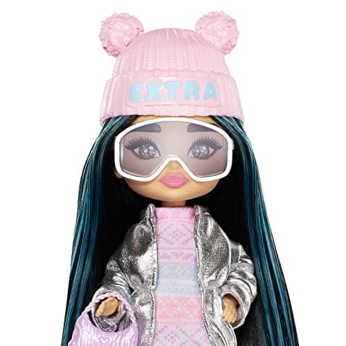 Barbie Extra Minis Travel Doll with Winter Fashion, Barbie Extra Fly Small Doll, Winter Clothes with Accessories, HPB20 — view 3