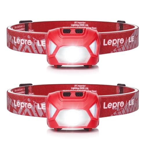 Lepro Head Torch, 2 Pack Super Bright LED Headlamp 6 Lighting Modes