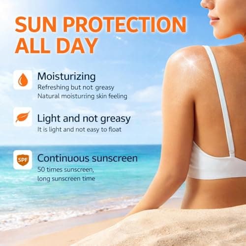2PCS SPF 50 Sun Stick for Face & Body,Waterproof Sunscreen Stick,Lightweight Non Greasy Sun Cream Stick,Long Lasting Daily Sun Protection,Smooth Finish Sun Screen Stick for Travel & Sports,Gentle — view 3