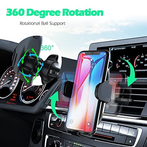 ARCANITE Simple Air Vent Mobile Phone Mount, Universal fit Phone Holder Cradle for use in Automobiles, Black — view 5