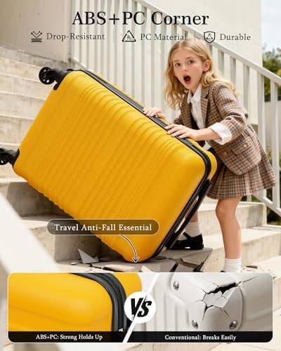 COOLIFE 55×40×20 Cabin Suitcase+40x25(36)x20cm Expandable Ryanair Cabin Bag — view 5