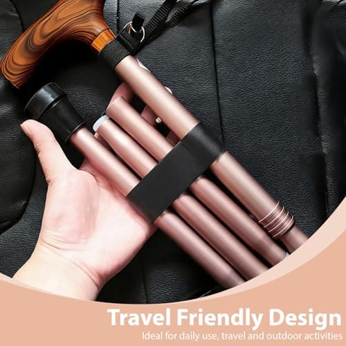 KOOLEVER 3 Pcs Walking Stick Strap Wrist Strap, Walking Stick Clip Holder for Mobility Aids, Black Fabric Walking Stick Accessories, Convenient for Folding Walking Sticks — view 6