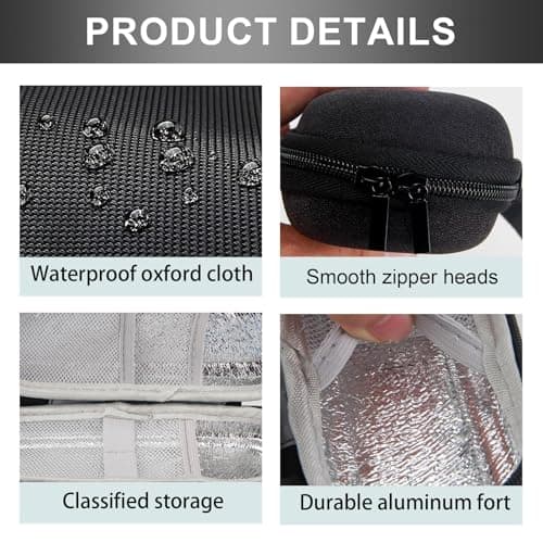 Insulin Cooler Travel Case Insulin Pen Case Portable with 2 Ice Packs Portable Medicine Cool Bag for Diabetic Supplies Small Storage Journey Pack Cooler Cooling Pouch Black Lightweight Durable Travail — view 4