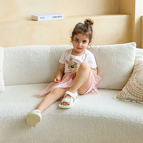 MK MATT KEELY Unisex Kids Summer Sandals Baby Anti-Slip Open Toe Adjustable Walking Shoes for Boys Girls,Size 6.5/7 UK Child, White — view 2