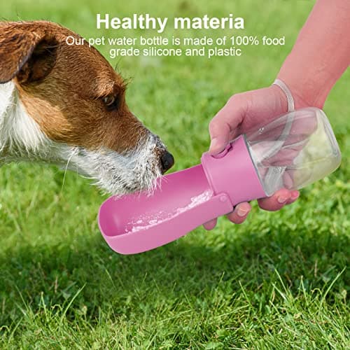 Gezimetie Dog Water Bottle - Foldable Dog Water Dispenser for Walking with Dog Waste Bag, Portable Pet Water Bottle for Travel, BPA Free Water Bottle for Cat, Rabbit,Puppy and Other Animal 300ML — view 6
