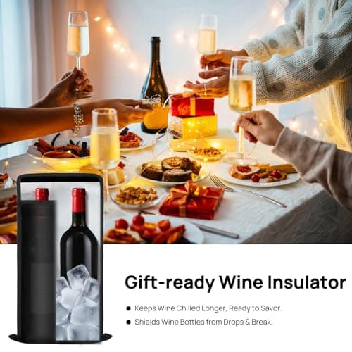 TUDEQU Insulated Wine Bag Leakproof | Cooler for Wine Travel | Wine Carrier 2 Bottle |Insulated Sleeve for 2L Water Bladder — view 3