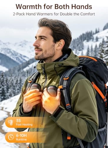 Wasuka Hand Warmers Rechargeable 2 Pack, Electric Handwarmers Reusable with 3 Heat Settings, Portable USB Hand Warmer, Pocket Heater for Golf, Camping, Outdoor, Winter Gifts for Men Women (Grey) — view 4