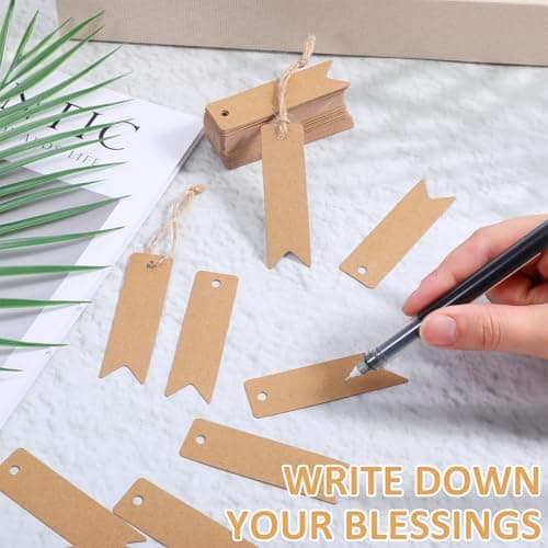 SULIKJHUI 200 Pcs Gift Tags with String, Small Gift Tags 7x2cm — view 3