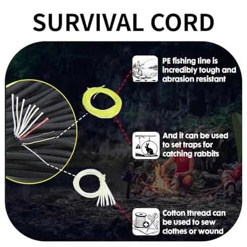KOKKOYA 31m Survival Paracord 550 4mm Nylon Fire Cord 10 Strands Guy Ropes — view 4