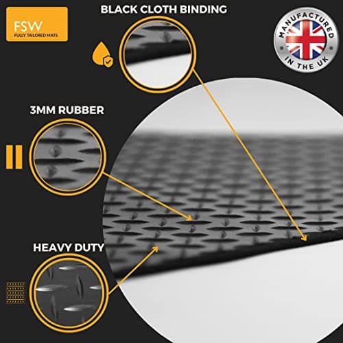 FSW Car Mats Fits Lexus ES 2019-Onwards, 3mm Rubber, Black, 4 Piece — view 3