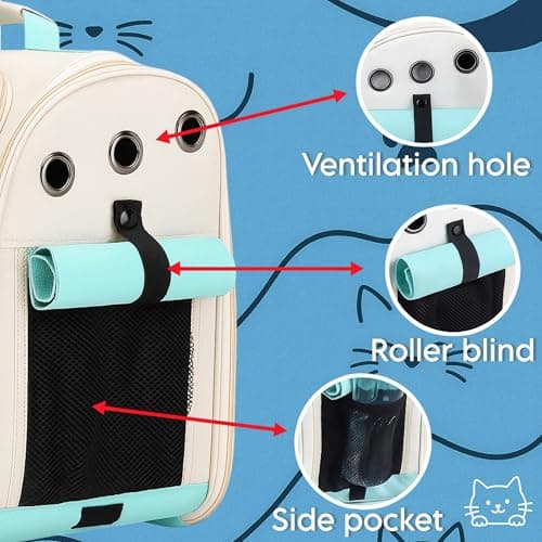 Cat Backpack - Cat Carrier Backpack Pet Carrier Bag Rucksack Back Travel Small Dog Puppy Carriers Collapsible Box Carry Cage Bags For Travel Kitten Cute Walking Bags For Travelling Pet Bag Soft — view 3