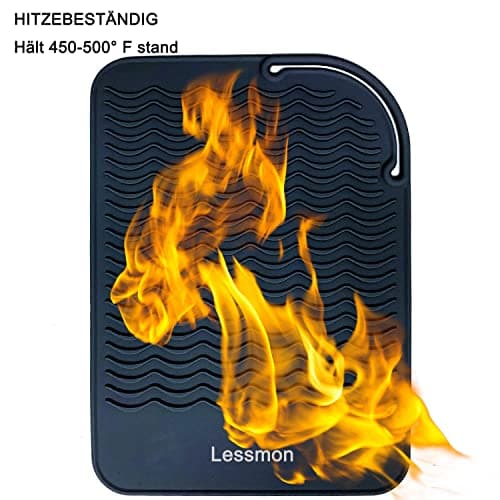 Lessmon Heat Resistant Mat for Hair Styling Tools, 9x6.5in, Black — view 3