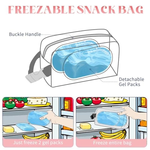 Cerbonny Small Cooler Bag, Freezable Lunch Bag with Ice Packs, Strawberries — view 2