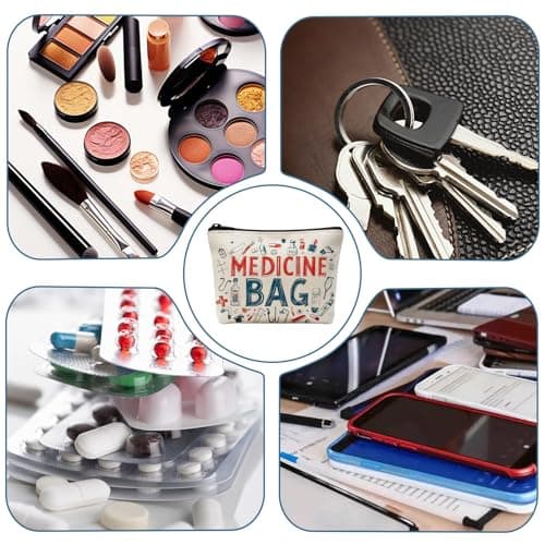 Medicine Bags for Travelling, Mmedication Bag, 2pcs Medication Organizer Pouches for Pills and Medical Supplies, Portable Medicine Storage for Travelers, Nursing Professionals, 7.08 x 8.66 Inches — view 6
