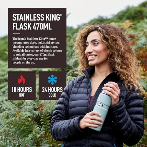 Thermos Stainless King Matt Black Drinks Flask (470ml) 18h Hot | 24h Cold — view 3