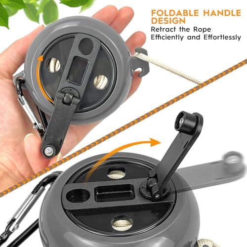 Retractable Travel Clothes Line 10m Portable Laundry Rope Camping Washing Line Clothes Hanger Adjustable Drying Lines for Travel Outdoor Dormitory(Black) — view 4