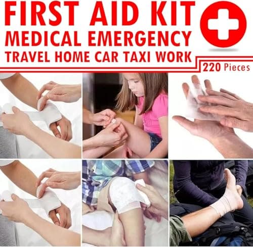 First Aid Kit – Emergency First Aid Refill Reflective Bag with Eyewash, Ice Packs & Emergency Blanket, Safety Essentials for Travel, Car, Home, Camping, Work, Indoor Outdoor Jumbo First Aid — view 5