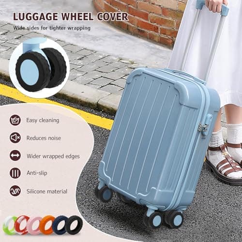 XYOFUN Luggage Wheel Covers, Anti Dust & Scratch, for 2-2.4" Wheels - Black — view 3