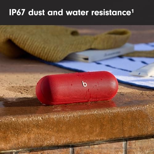 Beats Pill (Latest release)-Portable Bluetooth Speaker, Up to 24H Battery Life, Water Resistant, Bluetooth, Apple & Android Compatible, Seriously loud sound for home, outdoor & travel- Statement Red — view 3