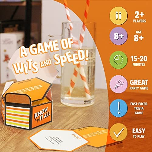 Ginger Fox Know It All Trivia Card Game – Family Quiz & Travel Game Ages 8+ — view 5