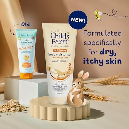 Childs Farm OatDerma Body Moisturiser, Fragrance Free, Soothing Hydration, Sensitive Skin, Emollient, Baby, Kids, 200ml — view 2
