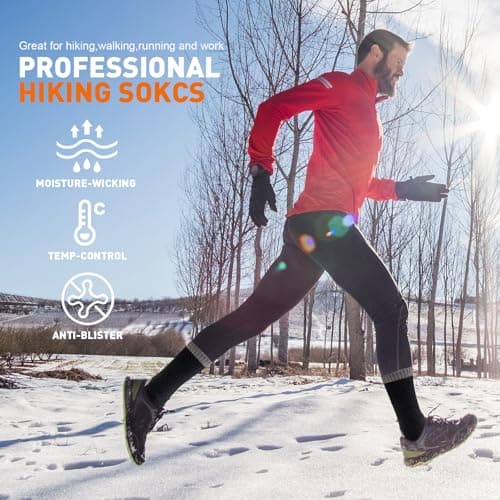 Niorasen Merino Wool Hiking Socks for Men & Women, Thick Cushioned Walking Socks, Seamless & Breathable Anti-Blister Crew Socks for Sports, Running, Outdoor, Work, Cycling, Trekking,3 Pairs Unisex — view 2